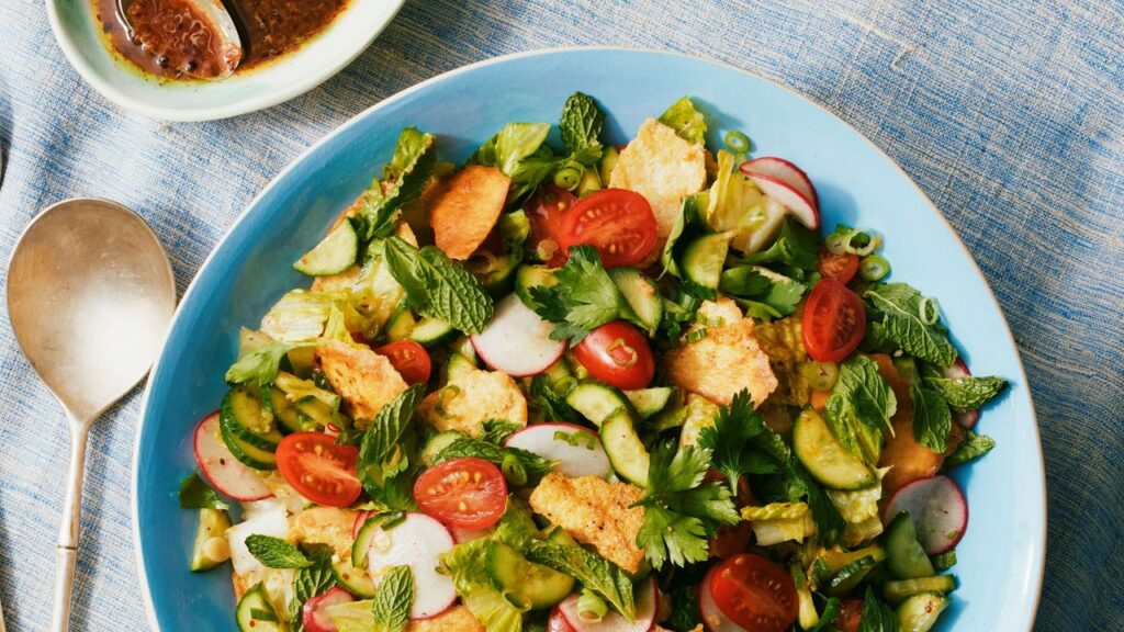 Fattoush Salad with Crispy Pita and Sumac Recipe